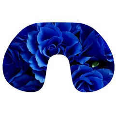 Blue Roses Flowers Plant Romance Travel Neck Pillow by Wegoenart