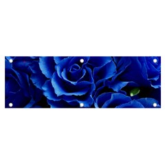 Blue Roses Flowers Plant Romance Banner And Sign 6  X 2  by Wegoenart