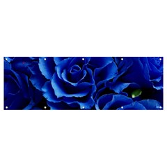 Blue Roses Flowers Plant Romance Banner And Sign 12  X 4  by Wegoenart