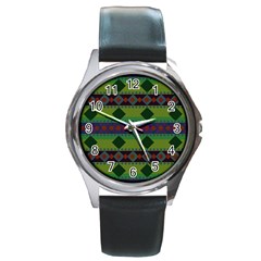 Background Pattern Texture Design Round Metal Watch