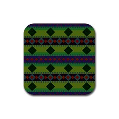 Background Pattern Texture Design Rubber Coaster (Square)