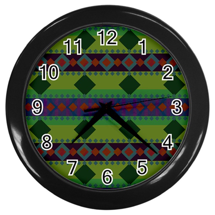 Background Pattern Texture Design Wall Clock (Black)