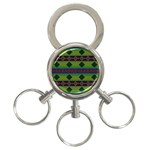 Background Pattern Texture Design 3-Ring Key Chain Front