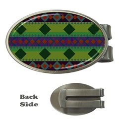 Background Pattern Texture Design Money Clips (Oval) 