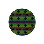 Background Pattern Texture Design Rubber Coaster (Round) Front