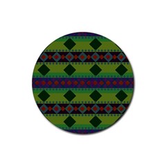 Background Pattern Texture Design Rubber Round Coaster (4 pack)