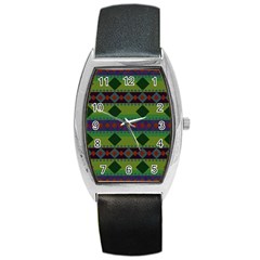 Background Pattern Texture Design Barrel Style Metal Watch