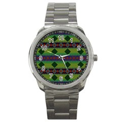 Background Pattern Texture Design Sport Metal Watch