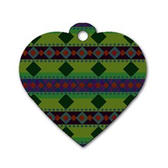 Background Pattern Texture Design Dog Tag Heart (Two Sides)