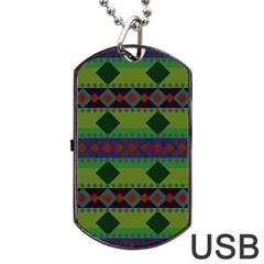 Background Pattern Texture Design Dog Tag USB Flash (One Side)