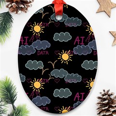 Illustration Cloud Computing Pattern Ornament (oval)