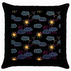 Illustration Cloud Computing Pattern Throw Pillow Case (black) by Wegoenart