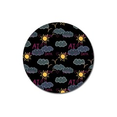 Illustration Cloud Computing Pattern Magnet 3  (round) by Wegoenart