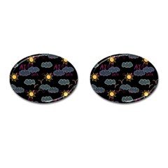 Illustration Cloud Computing Pattern Cufflinks (oval) by Wegoenart