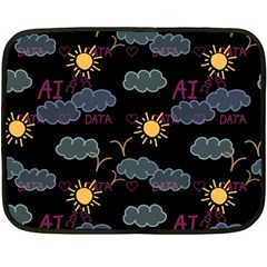 Illustration Cloud Computing Pattern Double Sided Fleece Blanket (mini)  by Wegoenart