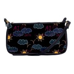 Illustration Cloud Computing Pattern Shoulder Clutch Bag by Wegoenart