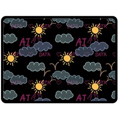 Illustration Cloud Computing Pattern Fleece Blanket (large)  by Wegoenart