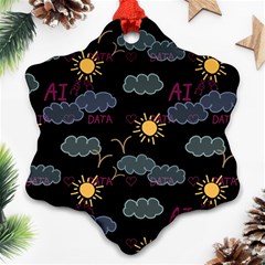 Illustration Cloud Computing Pattern Snowflake Ornament (two Sides)