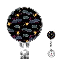 Illustration Cloud Computing Pattern Stainless Steel Nurses Watch by Wegoenart