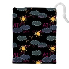 Illustration Cloud Computing Pattern Drawstring Pouch (4xl) by Wegoenart