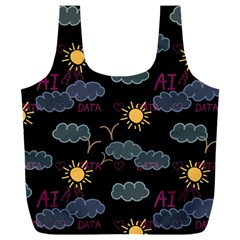 Illustration Cloud Computing Pattern Full Print Recycle Bag (xxxl) by Wegoenart