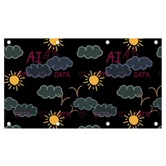 Illustration Cloud Computing Pattern Banner And Sign 7  X 4 