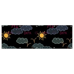 Illustration Cloud Computing Pattern Banner And Sign 12  X 4  by Wegoenart