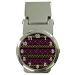 Background Flowers Abstract Pattern Money Clip Watches Front