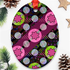 Background Circles Abstract Pattern Oval Ornament (two Sides)