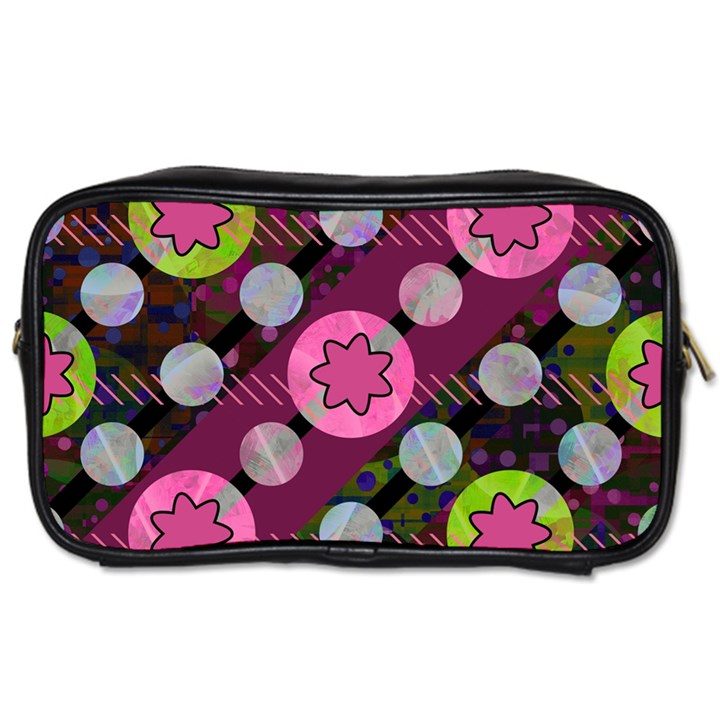 Background Circles Abstract Pattern Toiletries Bag (One Side)