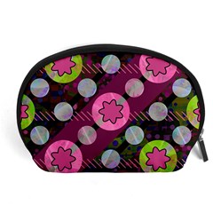 Background Circles Abstract Pattern Accessory Pouch (large) by Wegoenart