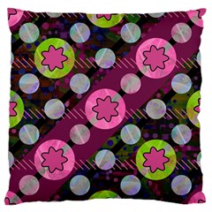 Background Circles Abstract Pattern Large Flano Cushion Case (one Side) by Wegoenart