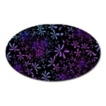 Retro Flower Pattern Design Batik Indonesia Oval Magnet Front