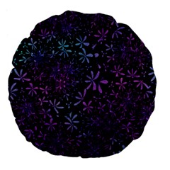 Retro Flower Pattern Design Batik Indonesia Large 18  Premium Flano Round Cushions by Wegoenart