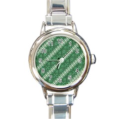 Vector Batik Pattern Java Indonesia Art Round Italian Charm Watch by Wegoenart