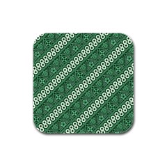 Vector Batik Pattern Java Indonesia Art Rubber Square Coaster (4 Pack) by Wegoenart