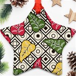 Vectoe Leaves Foliage Batik Seamless Pattern Star Ornament (Two Sides) Front