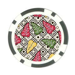 Vectoe Leaves Foliage Batik Seamless Pattern Poker Chip Card Guard (10 Pack) by Wegoenart