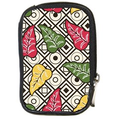 Vectoe Leaves Foliage Batik Seamless Pattern Compact Camera Leather Case by Wegoenart