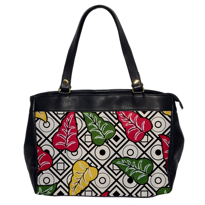 Vectoe Leaves Foliage Batik Seamless Pattern Oversize Office Handbag