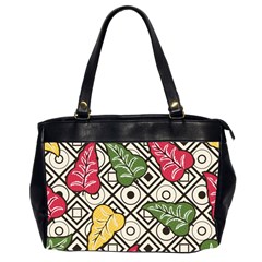 Vectoe Leaves Foliage Batik Seamless Pattern Oversize Office Handbag (2 Sides) by Wegoenart