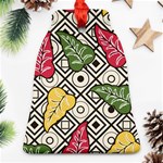 Vectoe Leaves Foliage Batik Seamless Pattern Bell Ornament (Two Sides) Front