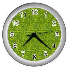 Oak Tree Nature Ongoing Pattern Wall Clock (silver) by Mariart