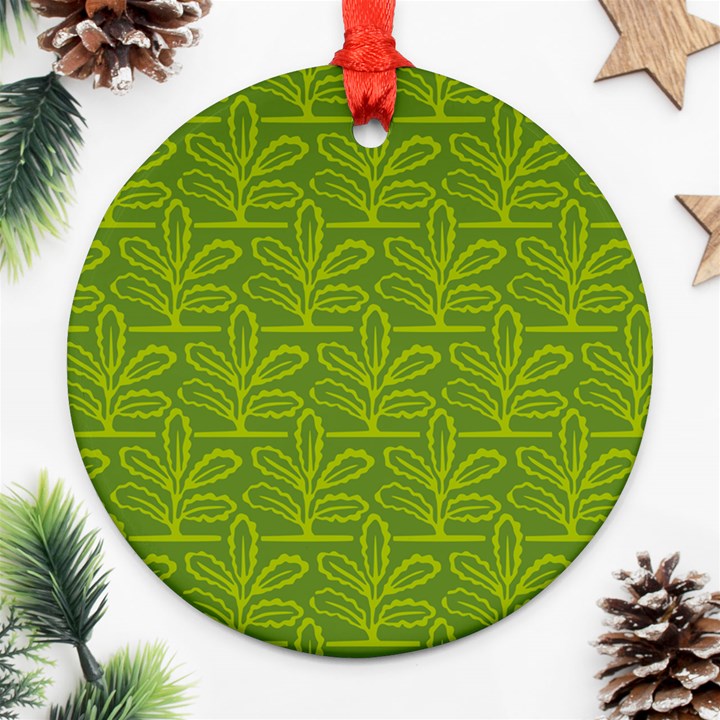 Oak Tree Nature Ongoing Pattern Round Ornament (Two Sides)