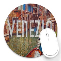 Venezia Boat Tour  Round Mousepads by ConteMonfrey