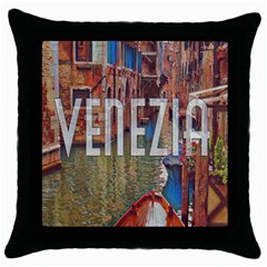 Venezia Boat Tour  Throw Pillow Case (black) by ConteMonfrey