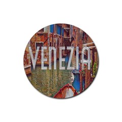 Venezia Boat Tour  Rubber Coaster (round) by ConteMonfrey