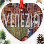 Venezia Boat Tour  Heart Ornament (Two Sides) Front