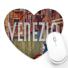 Venezia Boat Tour  Heart Mousepads by ConteMonfrey