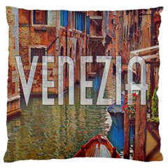 Venezia Boat Tour  Large Flano Cushion Case (one Side) by ConteMonfrey